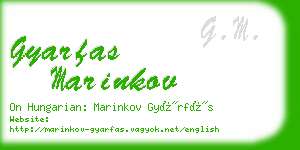gyarfas marinkov business card